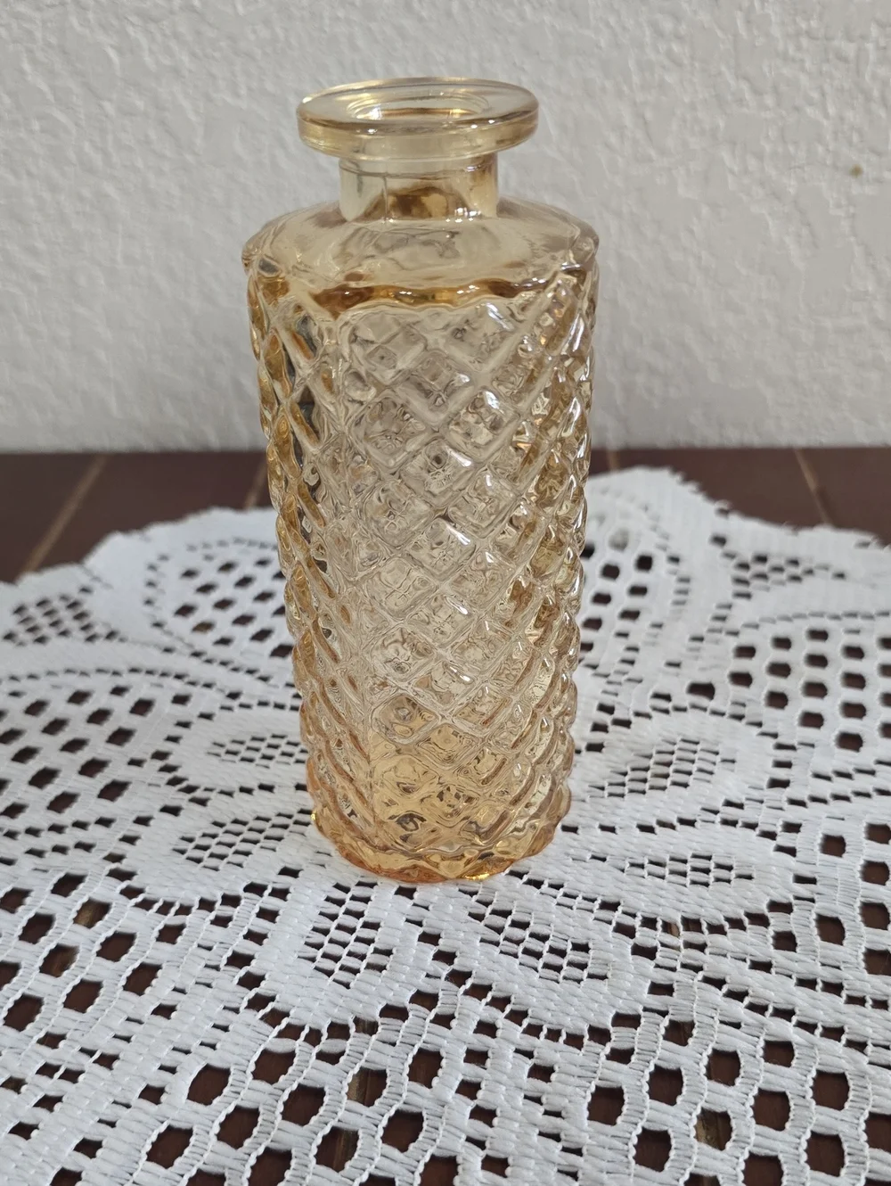 Amber Textured Glass Vase - Home Accents